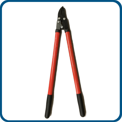 Red and black compound bypass lopper tool